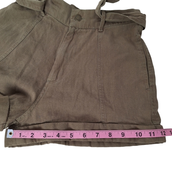 NWT Billabong Women Size 25 100% Cotton Brown Belted Cuffed Shorts Pockets - Picture 14 of 14